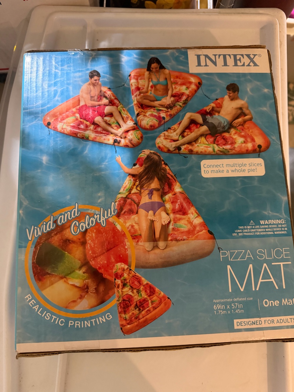 Intex Pizza Slice Inflatable Pool Mat - Multi-Color - Picture 2 of 2